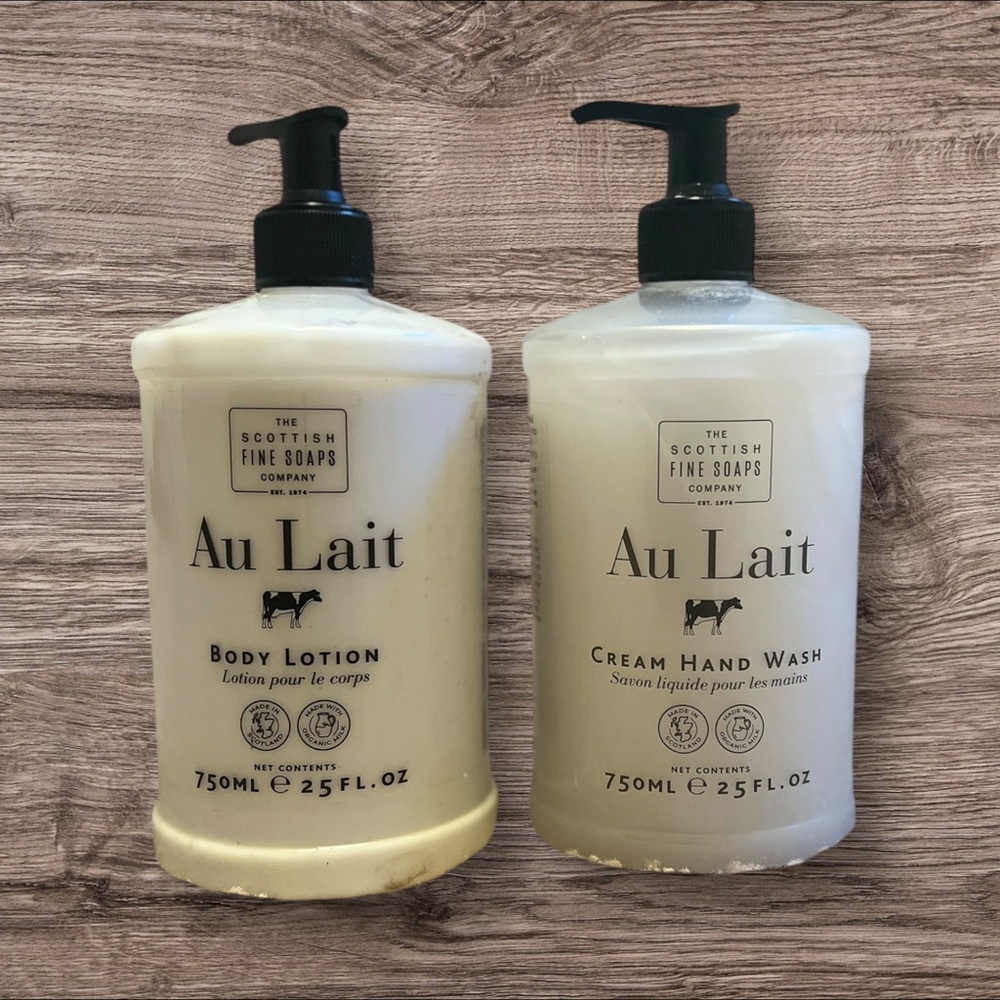 Au Lait Body Lotion and Cream Hand Wash Set - White